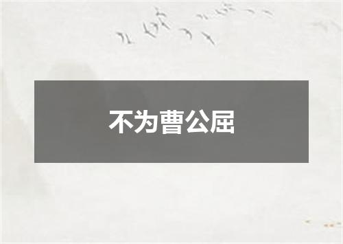 不为曹公屈