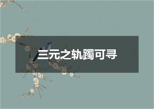 三元之轨躅可寻