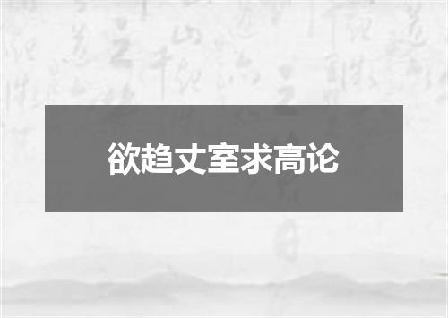 欲趋丈室求高论