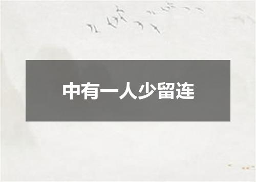 中有一人少留连