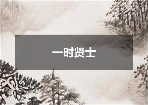 一时贤士