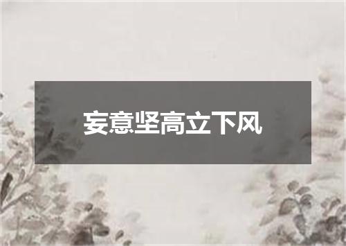 妄意坚高立下风
