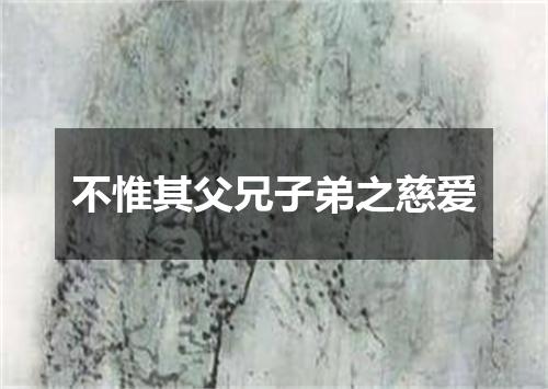 不惟其父兄子弟之慈爱
