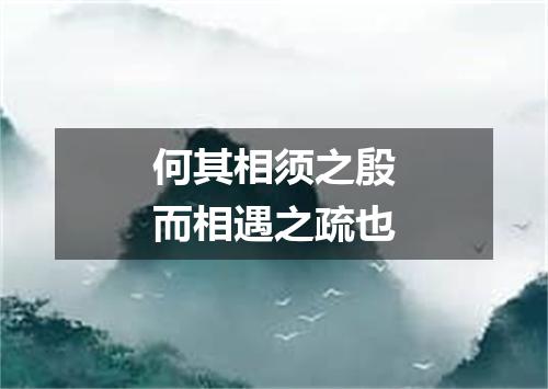 何其相须之殷而相遇之疏也