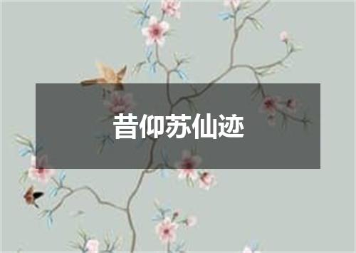 昔仰苏仙迹