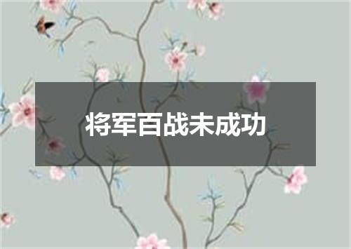 将军百战未成功