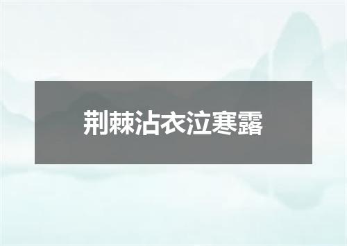 荆棘沾衣泣寒露