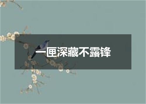 一匣深藏不露锋