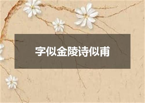 字似金陵诗似甫
