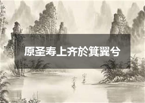原圣寿上齐於箕翼兮
