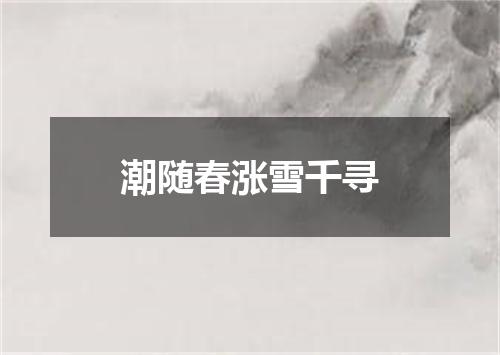 潮随春涨雪千寻