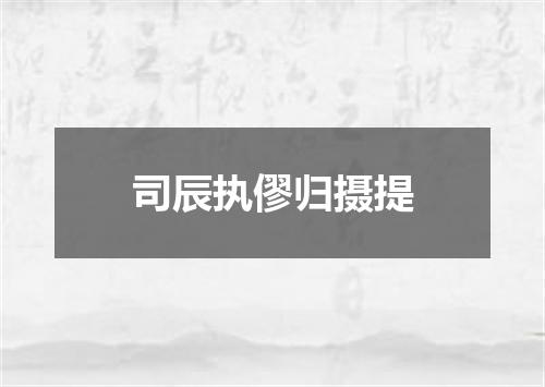 司辰执僇归摄提