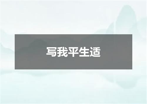 写我平生适