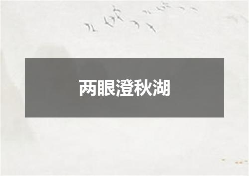 两眼澄秋湖