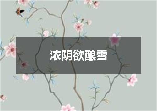 浓阴欲酿雪