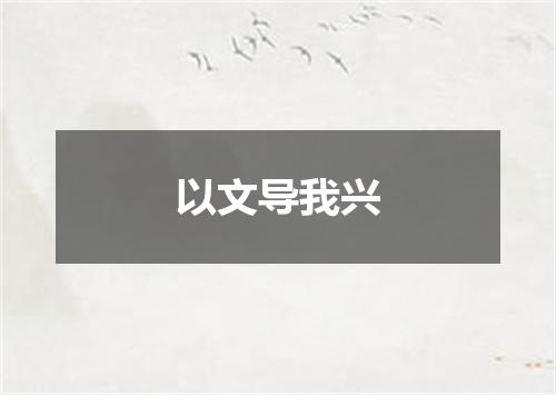 以文导我兴