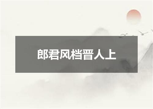 郎君风档晋人上