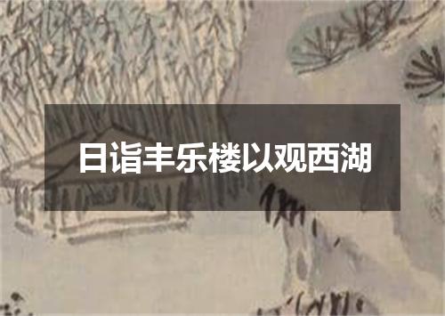 日诣丰乐楼以观西湖