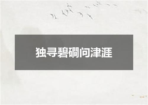 独寻碧磵问津涯