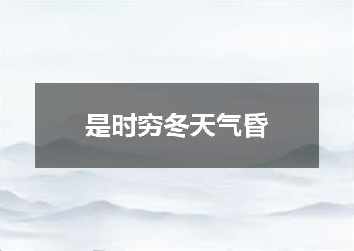是时穷冬天气昏