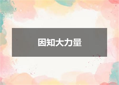 因知大力量