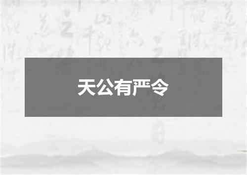 天公有严令