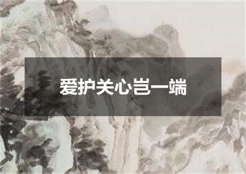 爱护关心岂一端