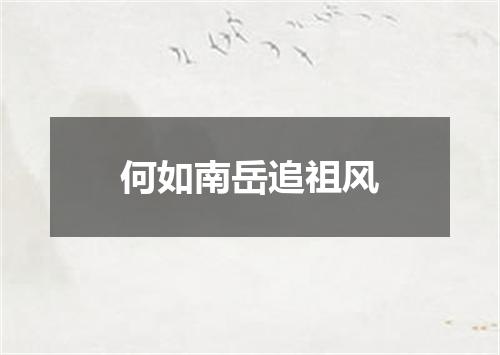何如南岳追祖风