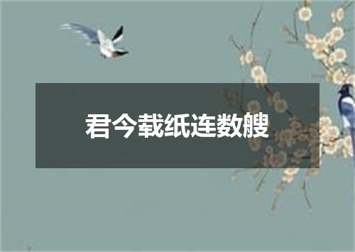 君今载纸连数艘