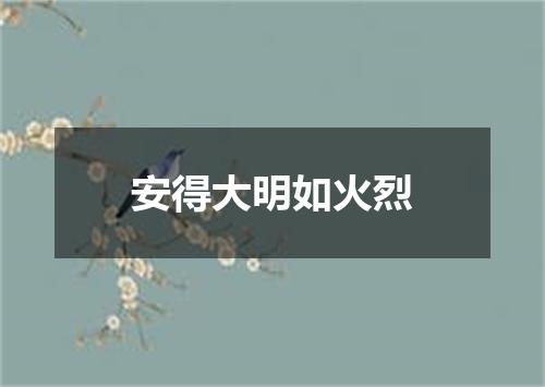 安得大明如火烈