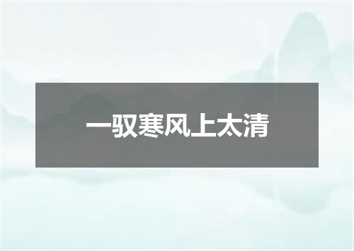 一驭寒风上太清