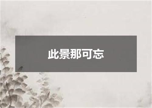 此景那可忘