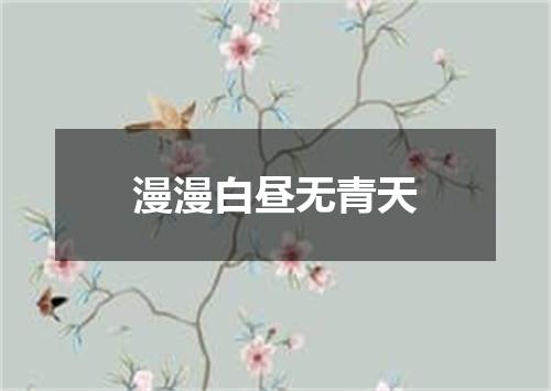 漫漫白昼无青天