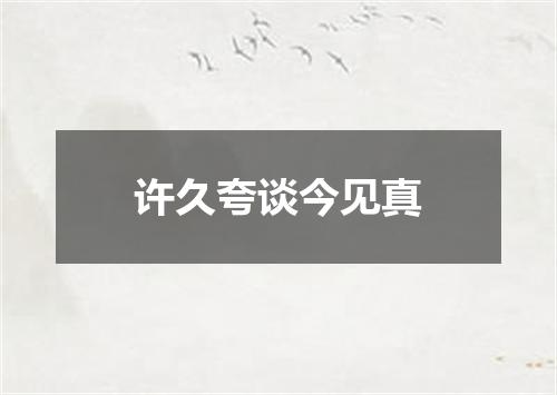 许久夸谈今见真