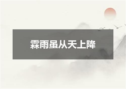 霖雨虽从天上降