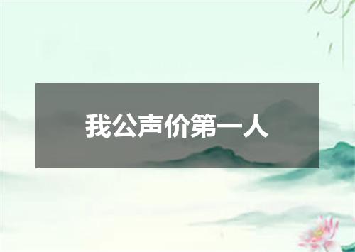 我公声价第一人