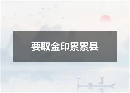 要取金印累累县