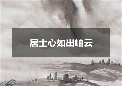 居士心如出岫云