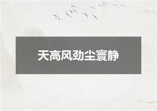 天高风劲尘寰静