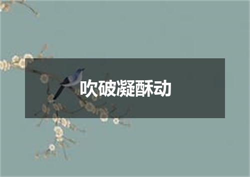 吹破凝酥动