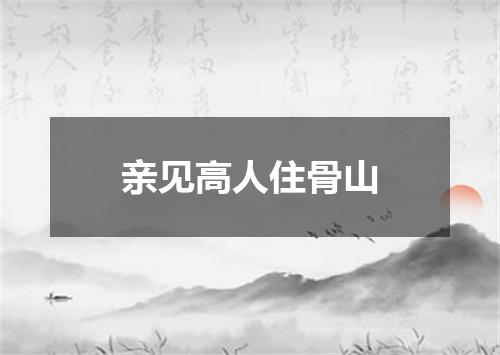 亲见高人住骨山