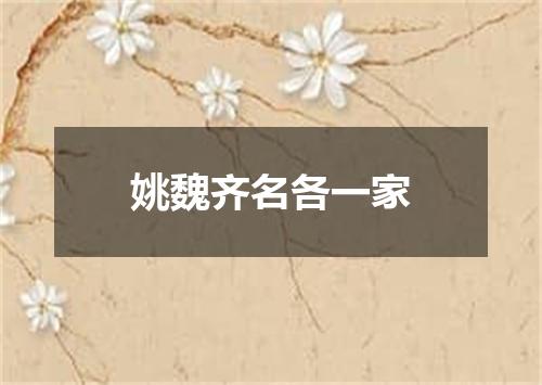 姚魏齐名各一家