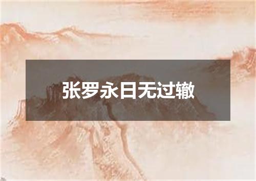 张罗永日无过辙