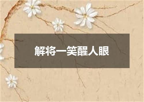 解将一笑醒人眼
