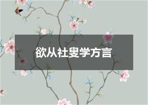 欲从社叟学方言