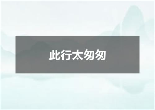 此行太匆匆