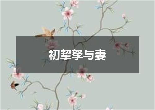 初挈孥与妻