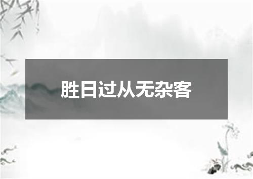 胜日过从无杂客