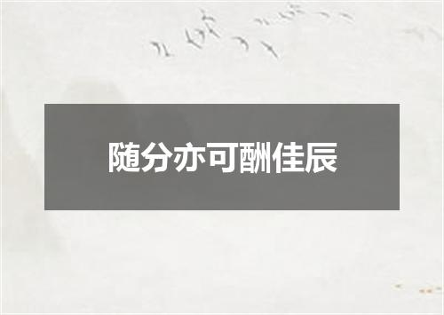 随分亦可酬佳辰