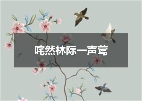 咤然林际一声莺